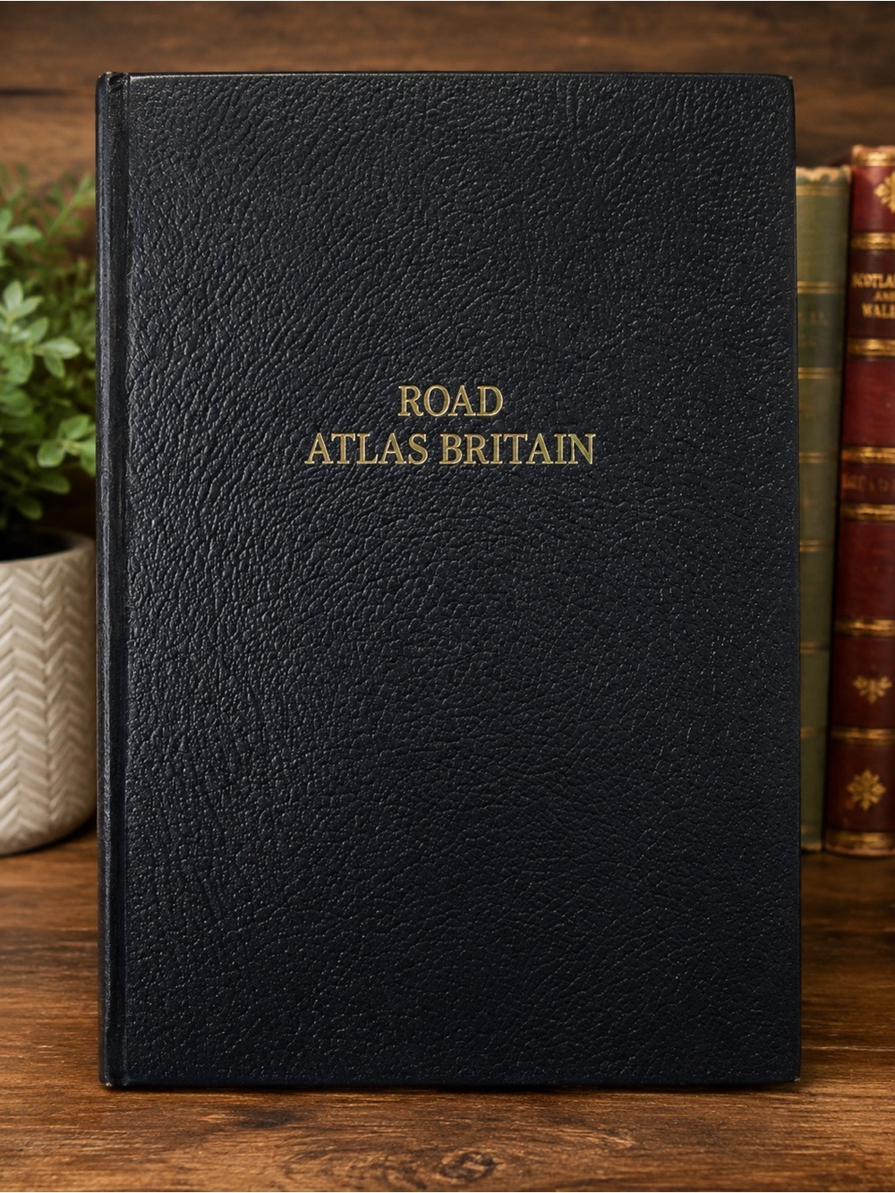Vintage Bartholomew Road Atlas Britain Faux Leather Hardcover UK Maps Travel Gui